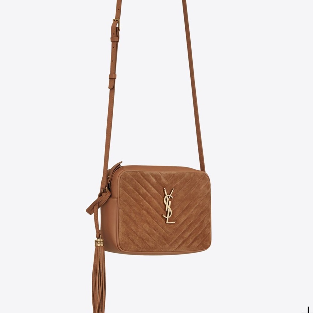 LOU CAMERA BAG IN QUILTED SUEDE AND SMOOTH LEATHER